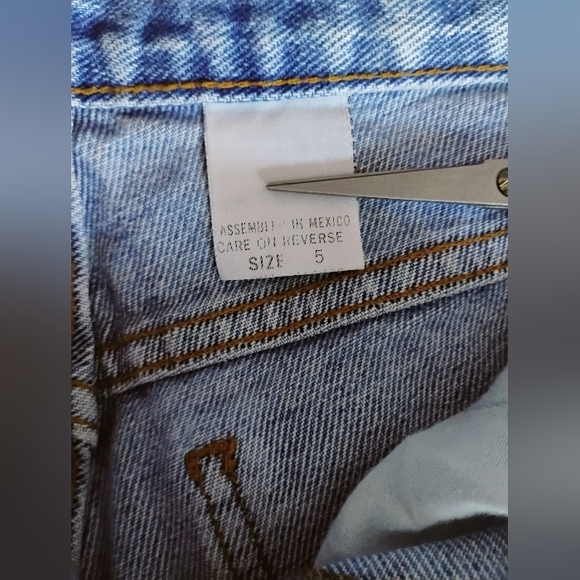 VINTAGE l.e.i. Flare Leg Denim Blue Jeans SIZE 5 • AUTHENTIC VINTAGE from 1990's - Picture 7 of 12